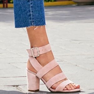 Vionic Blaire Rose Suede Block Heel 9M